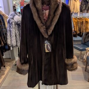 Elegant Dark Brown Mink Teddy Jacket